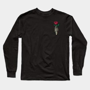 Romantic Rose Skeleton Hand Holding Flower by Tobe Fonseca Long Sleeve T-Shirt